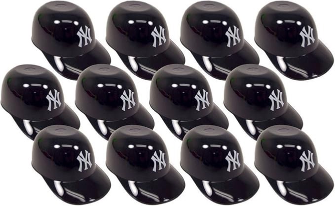 YANKEES MLB Mini Batting Helmet Ice Cream Sundae/Snack Bowls, – 12 Pack