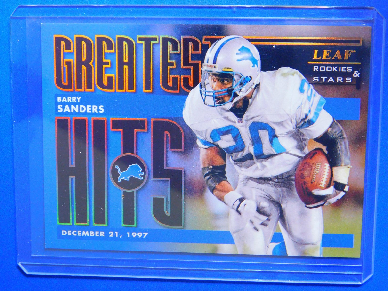 Barry Sanders 1998 Leaf Rookies & Stars #16 Greatest Hits Detroit Lions #/2500