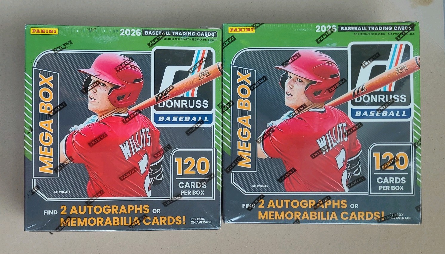 ( 2 box lot ) 2026 Panini Donruss MLB Factory Sealed MEGAS (2 Autos or mem. per)