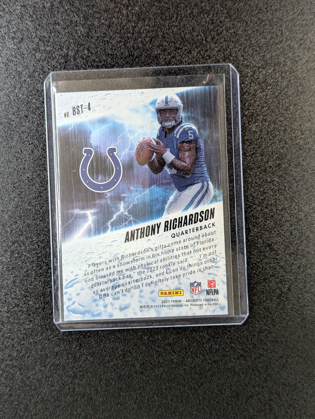 2023 Panini Absolute – By Storm Anthony Richardson #BST-4 (RC)