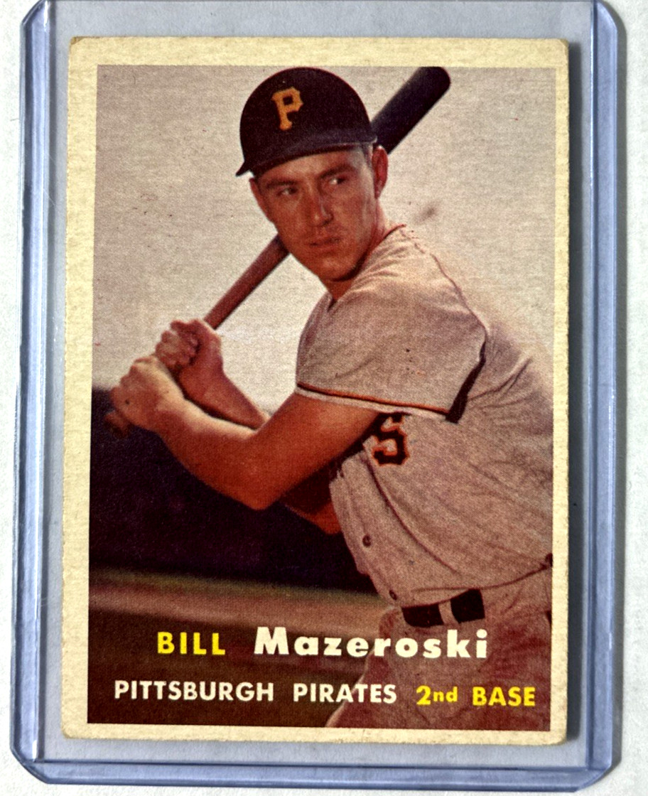 1957 Topps #24- Bill Mazeroski Rookie Rc Card. VG-EX