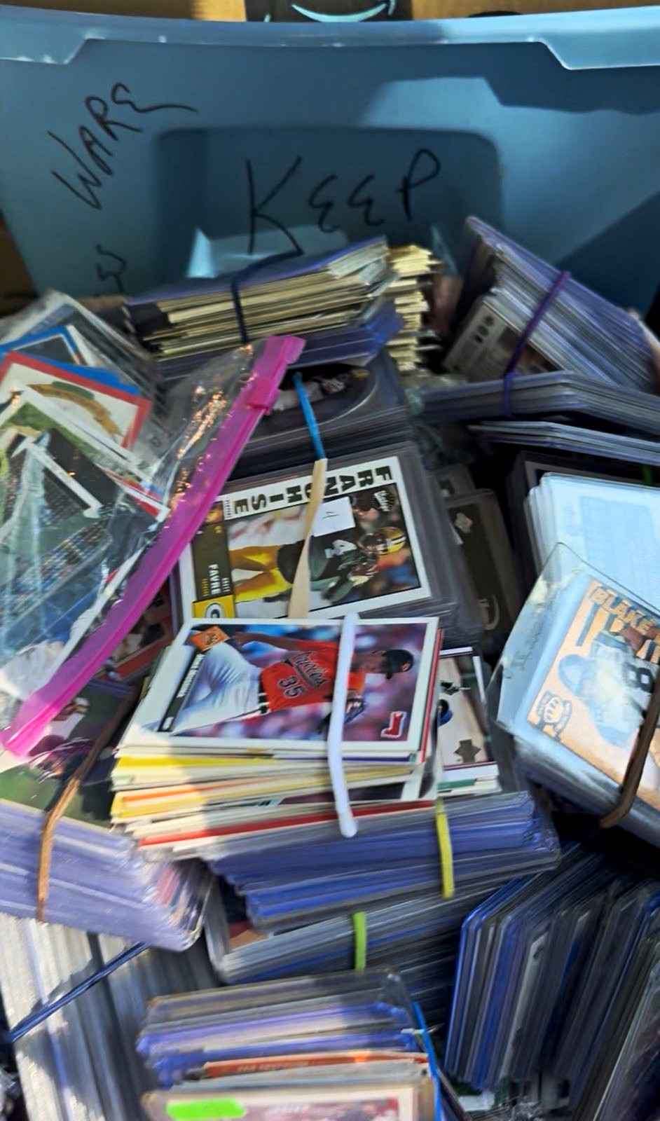 Topps MLB Baseball Trading Cards Large Mixed Bulk Lot in Storage Bin/Totes