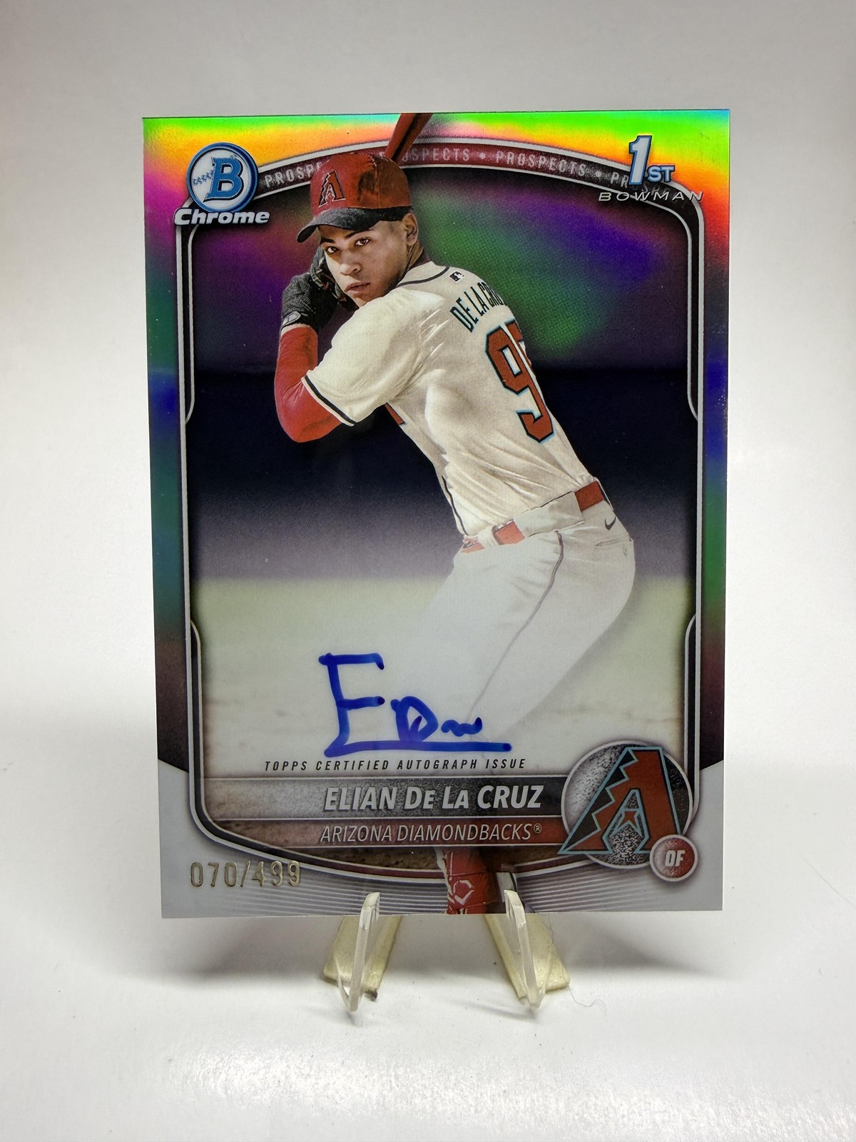 2025 Bowman Chrome #CPA-ED Elian De La Cruz Prospect Auto Refractor #/499 SN,AU
