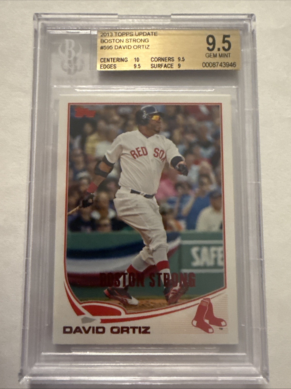 David Ortiz 2013 Topps Update Boston Strong Red Foil #17/50 BGS 9.5 Gem Mint WOW