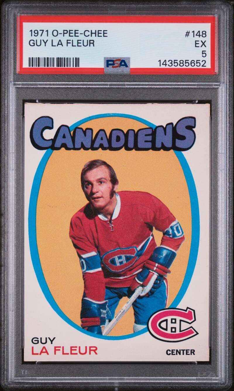 1971-72 O-Pee-Chee Guy La Fleur #148 RC Rookie PSA 5 Canadiens WZ95