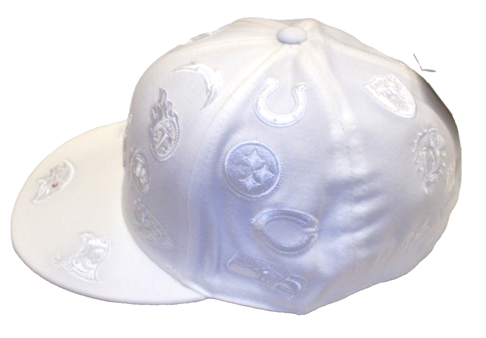 NFL Multi Team Logo White Flat Brim FItted Reebok Hat