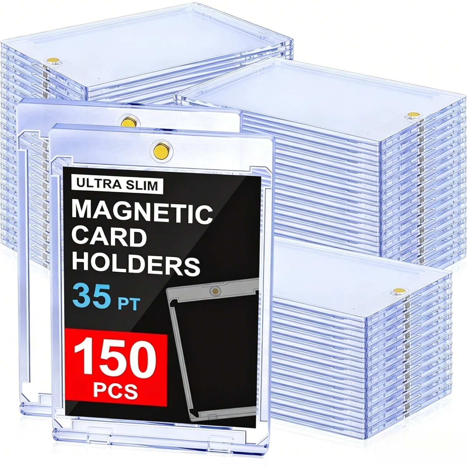 150ct Magnetic Trading Sports Card Holder 35pt One-Touch Hard Case UV Protection
