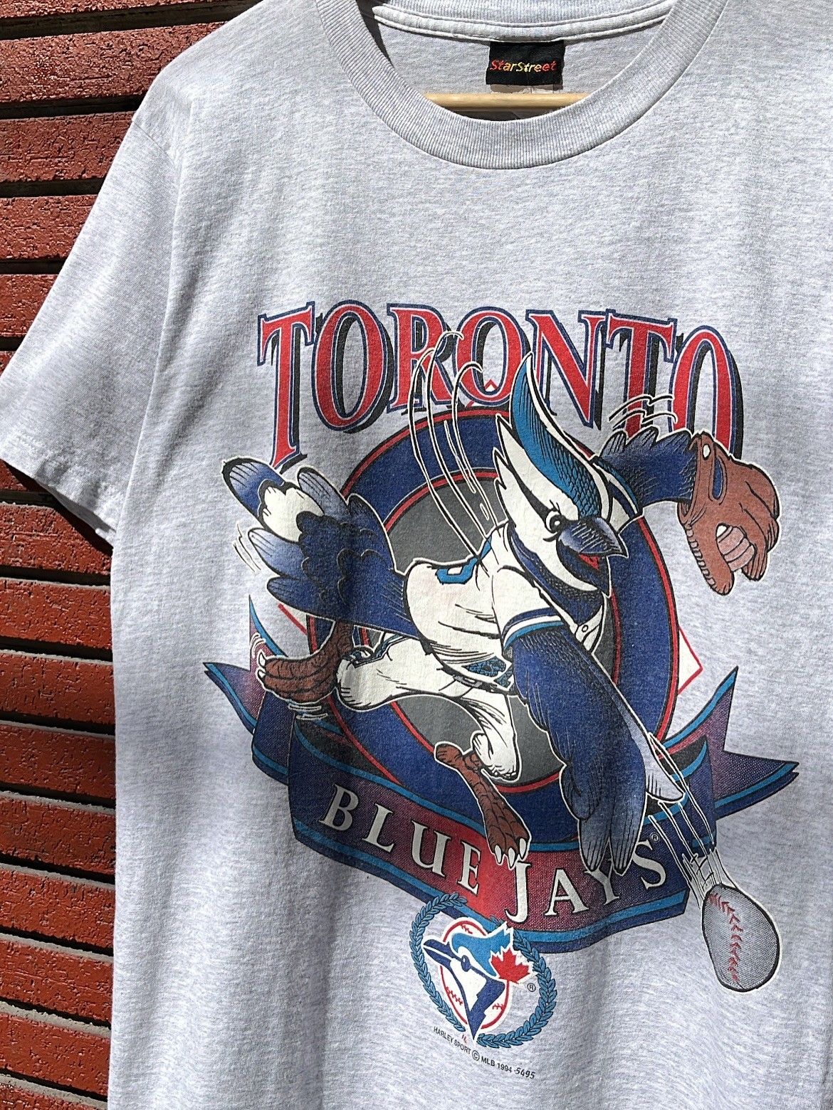 Toronto Blue Jays MLB Baseball Mascot Rare Design Ash T shirt HN6100