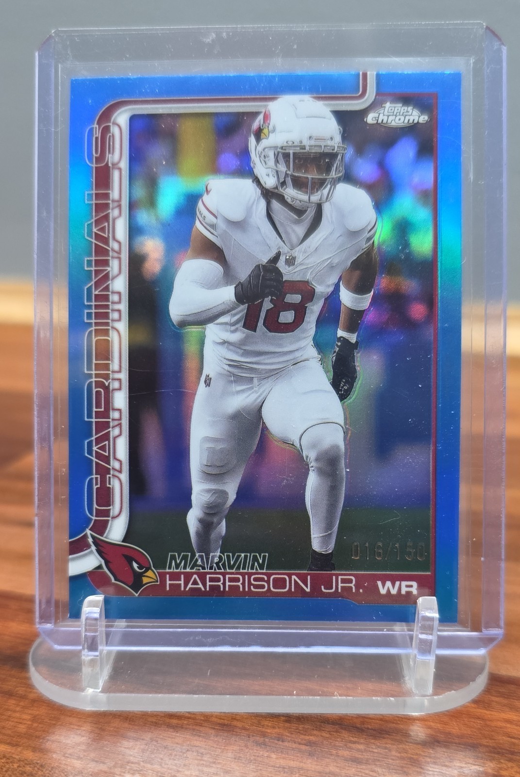 2025 Topps Chrome – Marvin Harrison Jr. #1 Blue Refractor 16/150