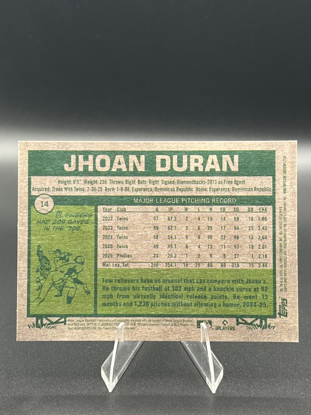 Jhoan Duran Phillies Red Border SP NM 2026 Topps Heritage #14