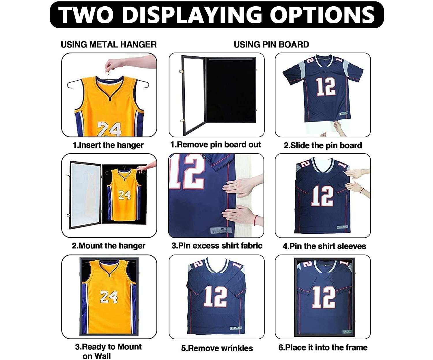 Lockable Jersey Frame Display Case – UV Protection Acrylic Shadow Box for Sports