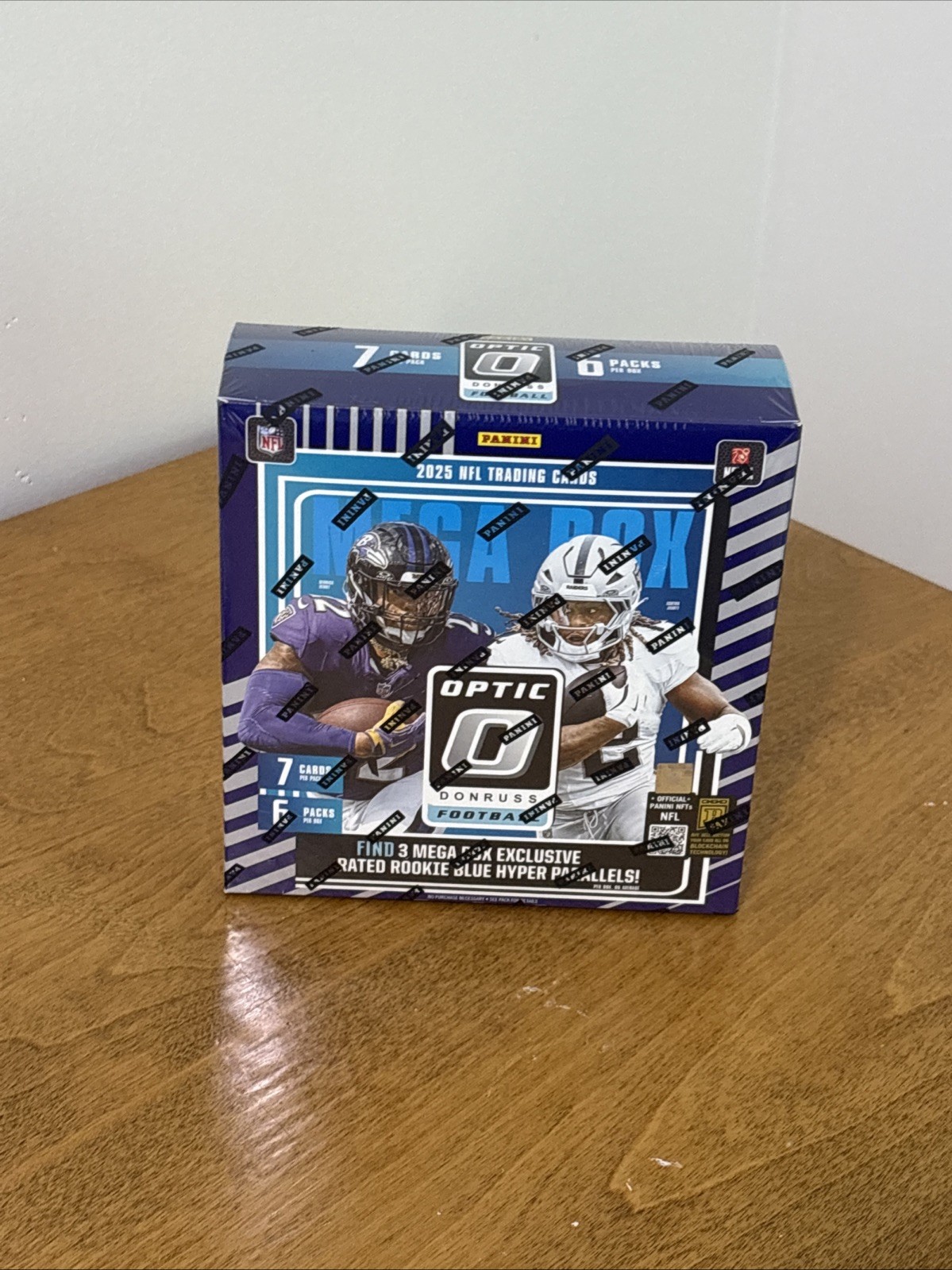 2025 Panini Donruss Optic Football Factory Sealed Mega Box Blue Hyper Parallels