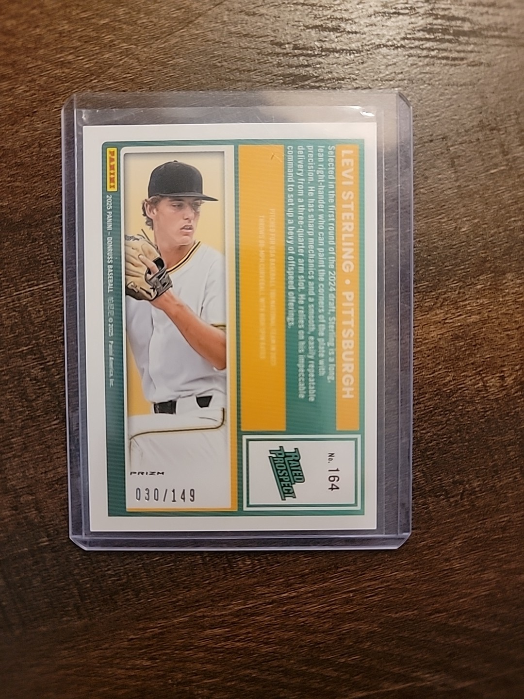 2025 Panini Donruss Optic Rated Prospects Levi Sterling #164 Flex Prizm /149(RC)