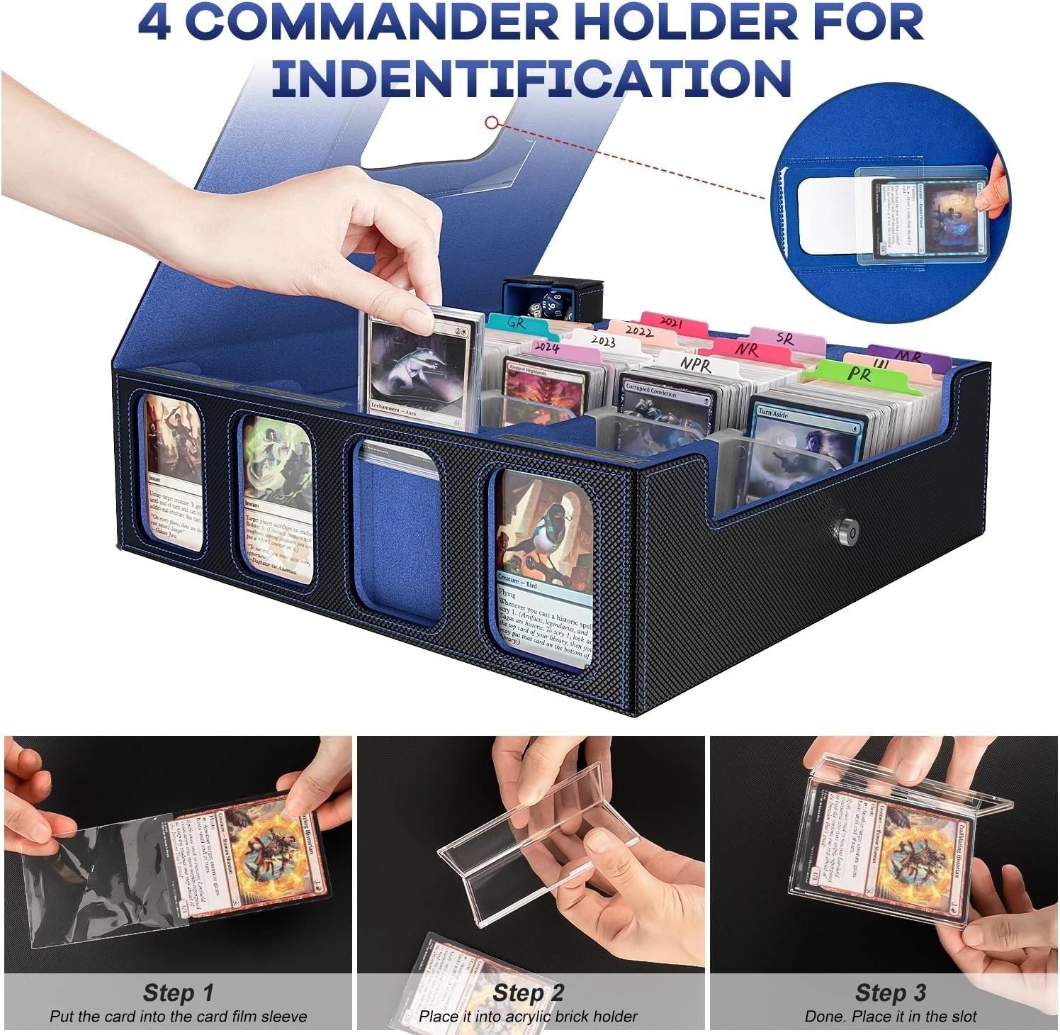 Trading Card Storage Box for 3200+, Leather Storage Box with Strong Closure