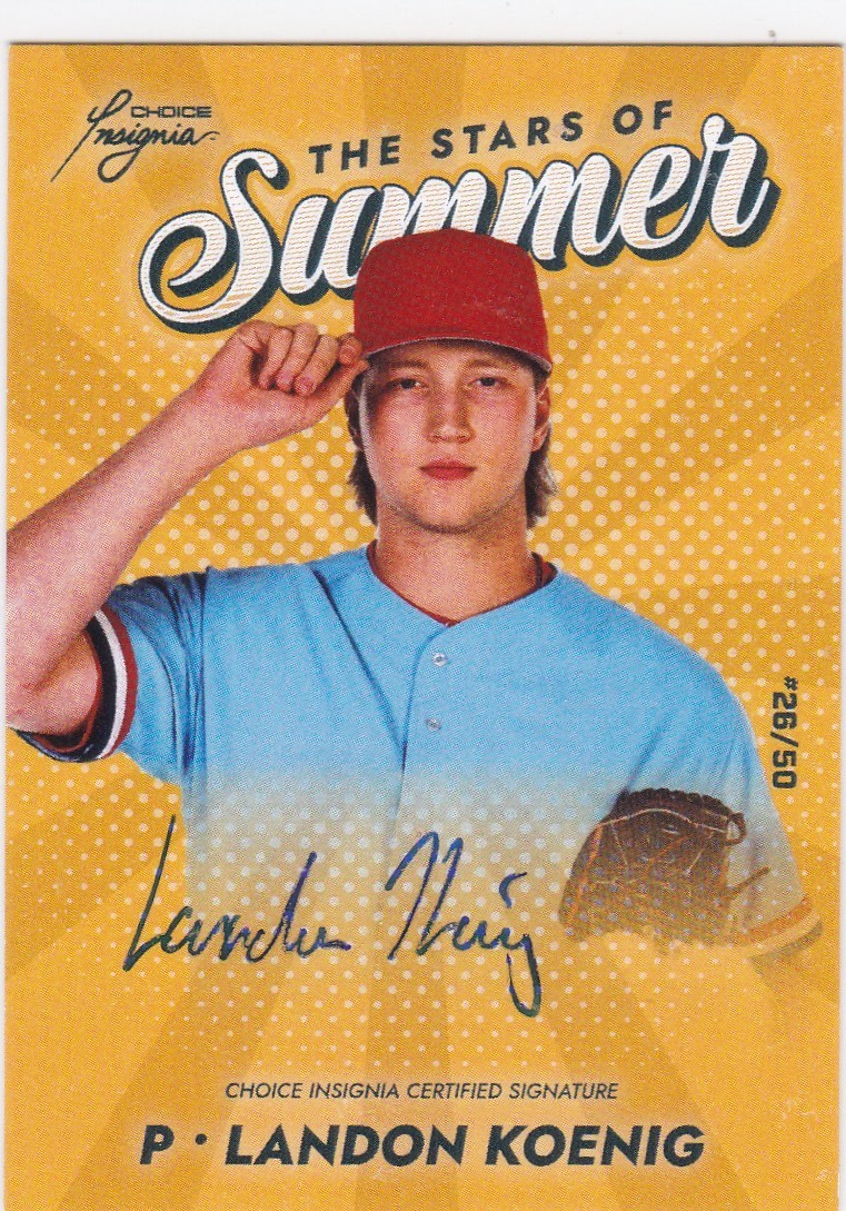 Landon Koenig Auto 2026 Choice Stars Of Summer RC Rookie On Card /50 Ole Miss