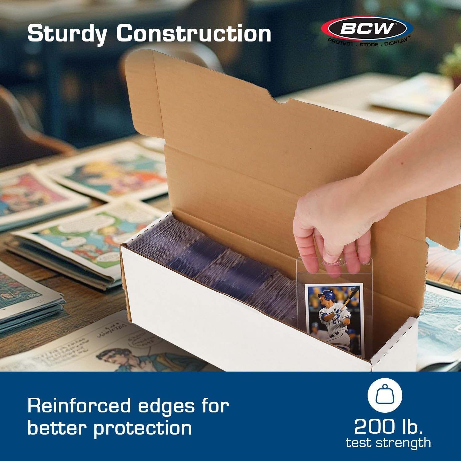 BCW #1 Semi Rigid Card Holders Storage Box 14″ Fit Baseball Basketball & Gaming