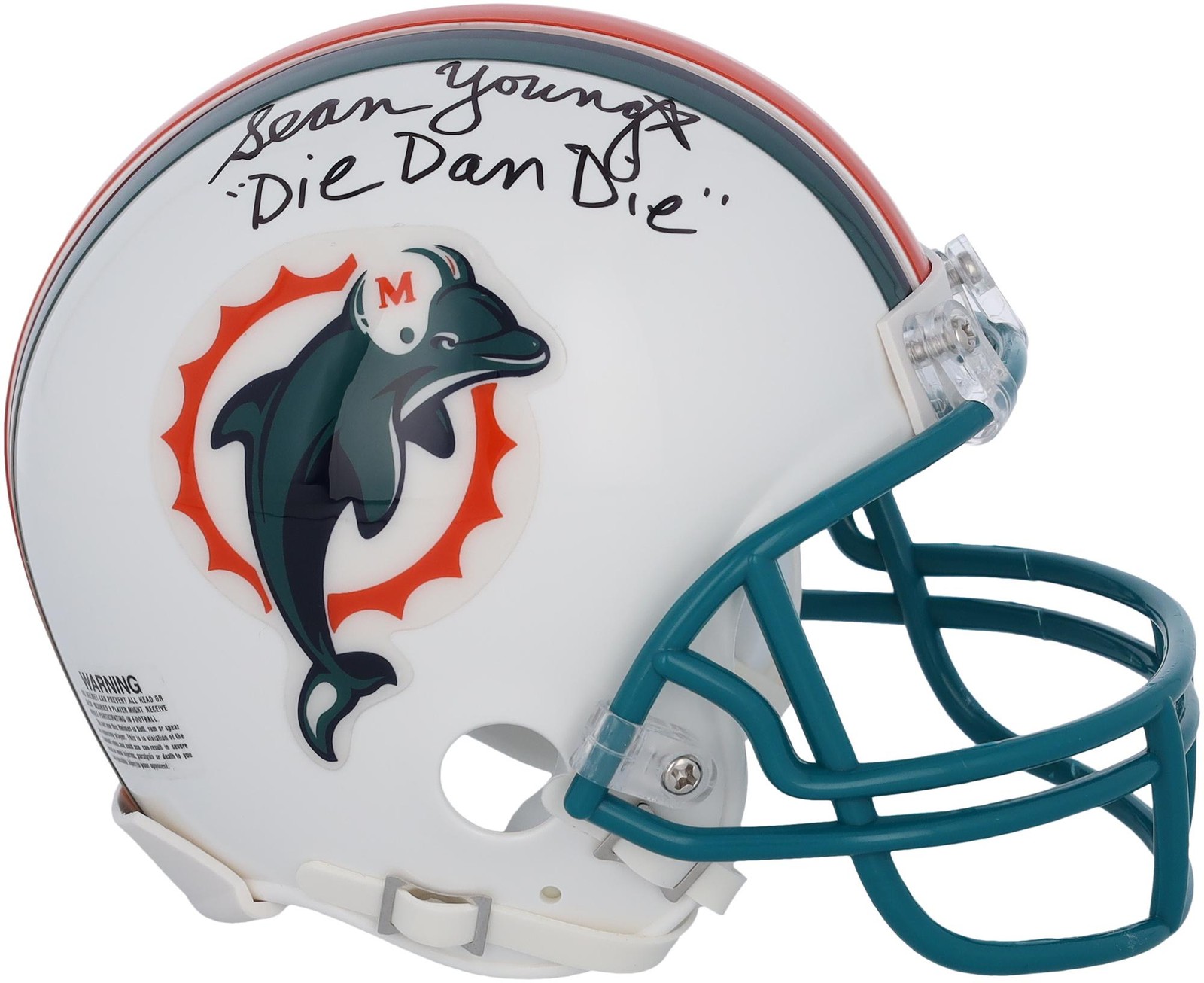 Sean Young Ace Ventura: Pet Detective Signed Dolphins 1997-12 Mini Helmet w/Ins