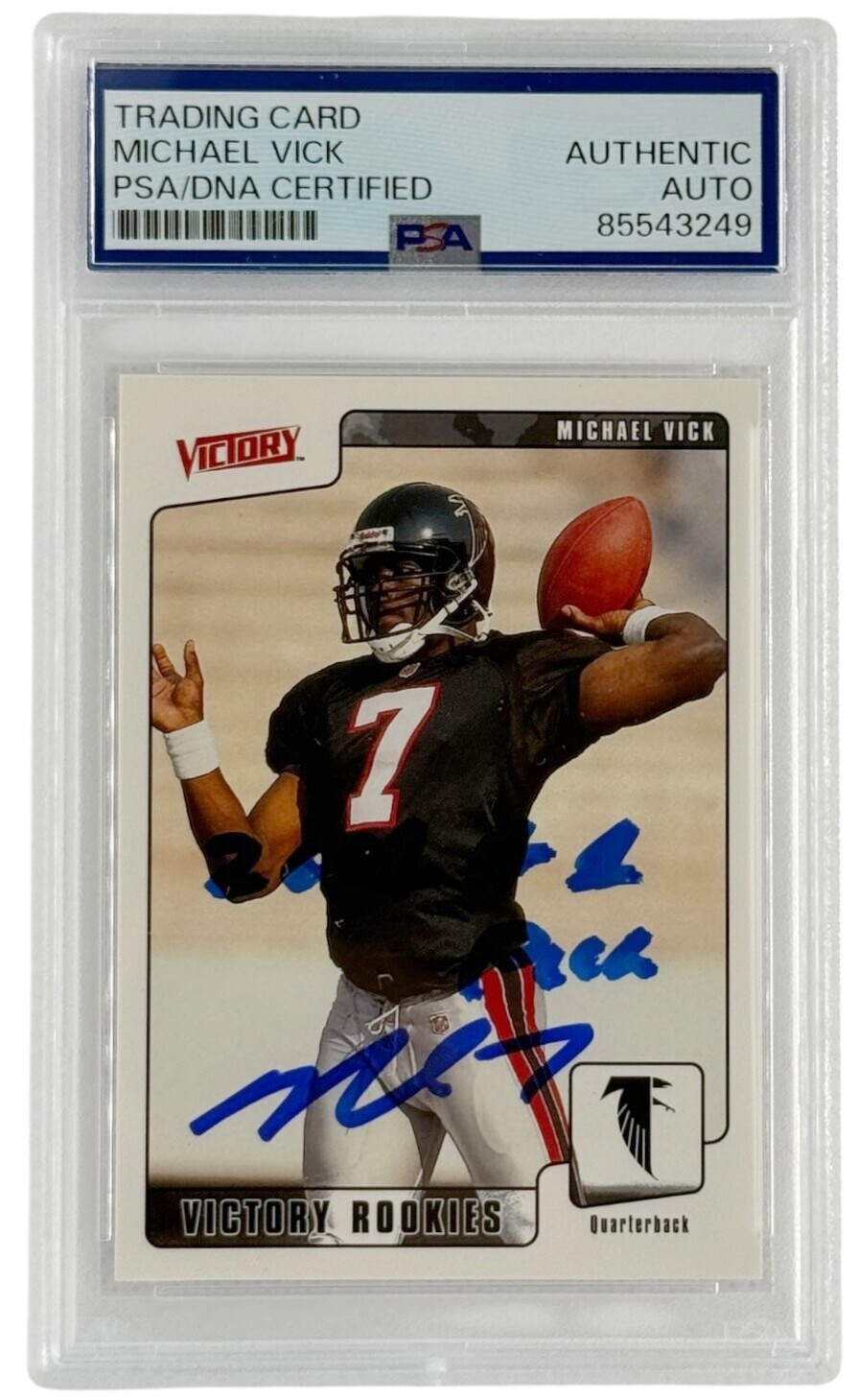 Atlanta Falcons Michael Vick Autographed 2001 Upper Deck Victory RC #374 PSA/DNA