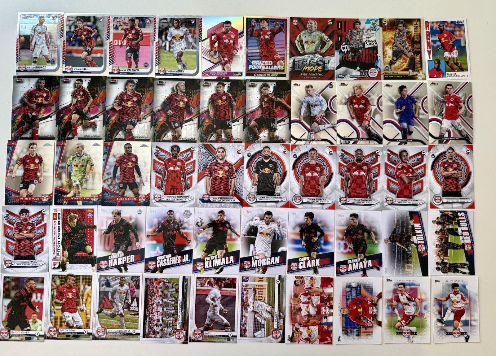 New York Red Bulls 50 Card Lot, No Duplicates, RCs, Inserts/Parallel 2018-2026