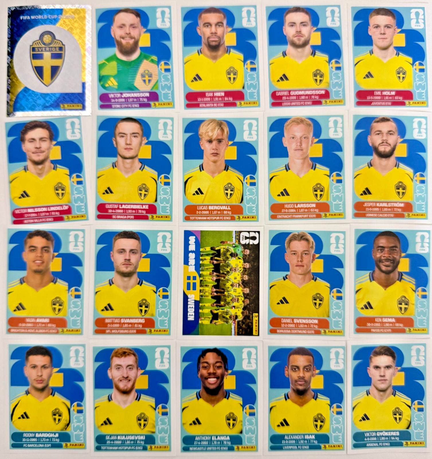 2026 Panini FIFA World Cup Sweden Stickers Pick Number SWE2-SWE20