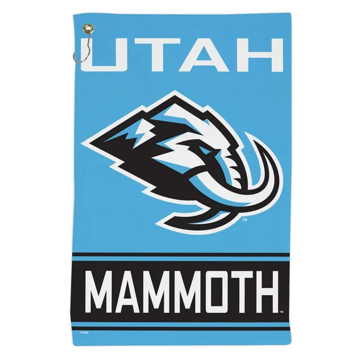 UTAH MAMMOTH ALL PURPOSE GOLF TAILGATE TOWEL 16″X25″ HOOK AND GROMMET WINCRAFT