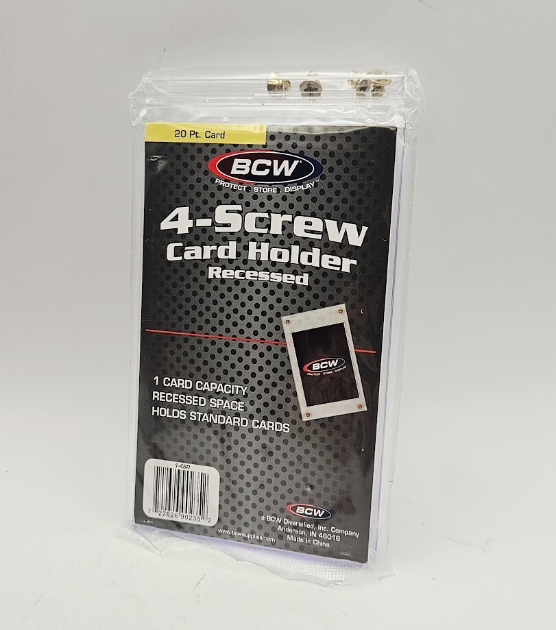 (3 Count Lot) BCW 4-Screw Screw-Down Recessed Trading Card Holder Regular 20pt