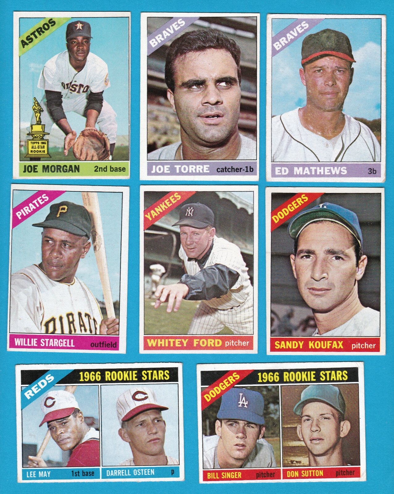 1966 TOPPS original BASEBALL CARDS U – YOU Pick A PLAYER CHOICE – 1 to 250