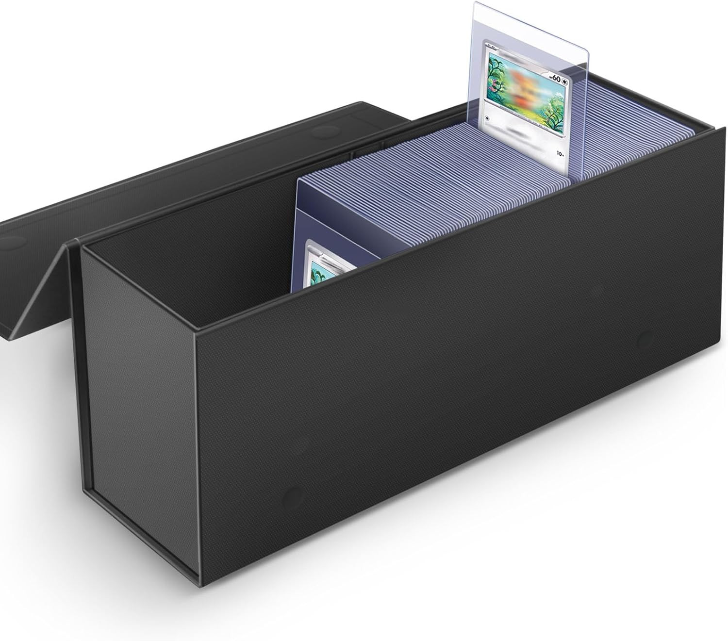 Semi Rigid Card Holder & Magnetic Storage Box Case for Trading Cards – 1ct Black