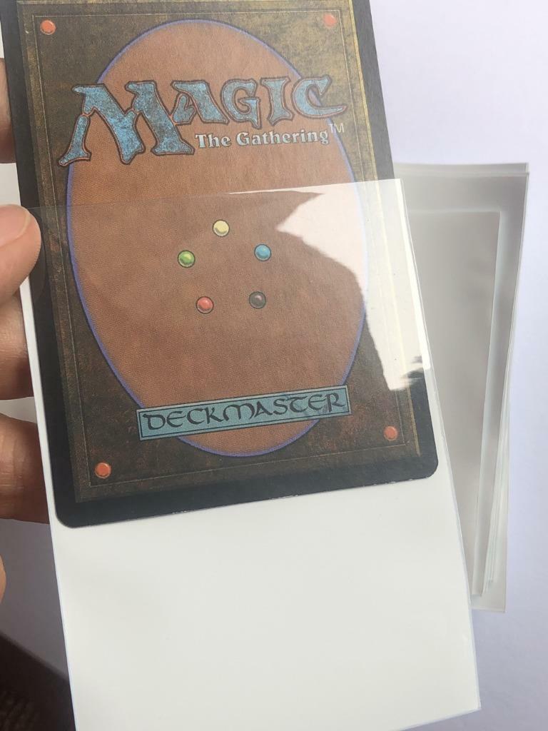 Lenayuyu 300pcs whiteW Protector Standard MTG Card Sleeves 66x91mm Glossy