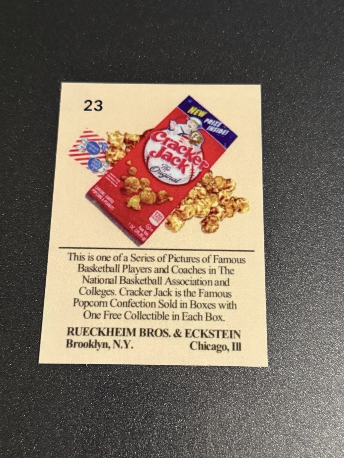 Michael Jordan Cracker Jack Ball Players North Carolina Tar Heels #23