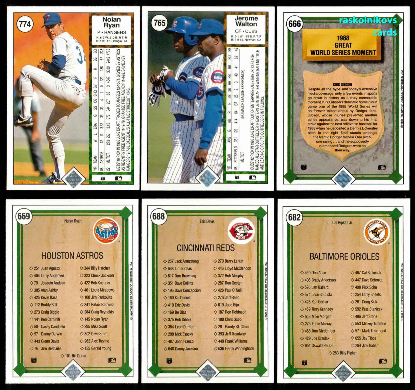 1989 UPPER DECK #601-700 + High Series #701-800 $2 or 2 Card Minimum YOU PICK!