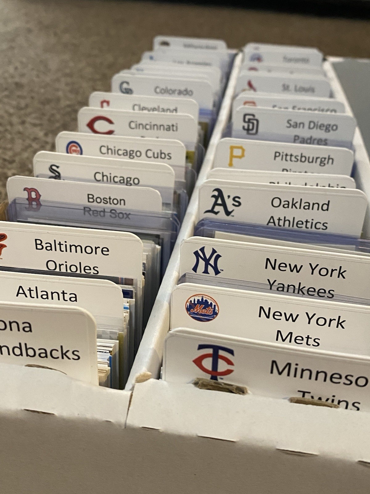(30) TALL Sports Card Dividers with 30 FREE MLB Teams Logos Labels