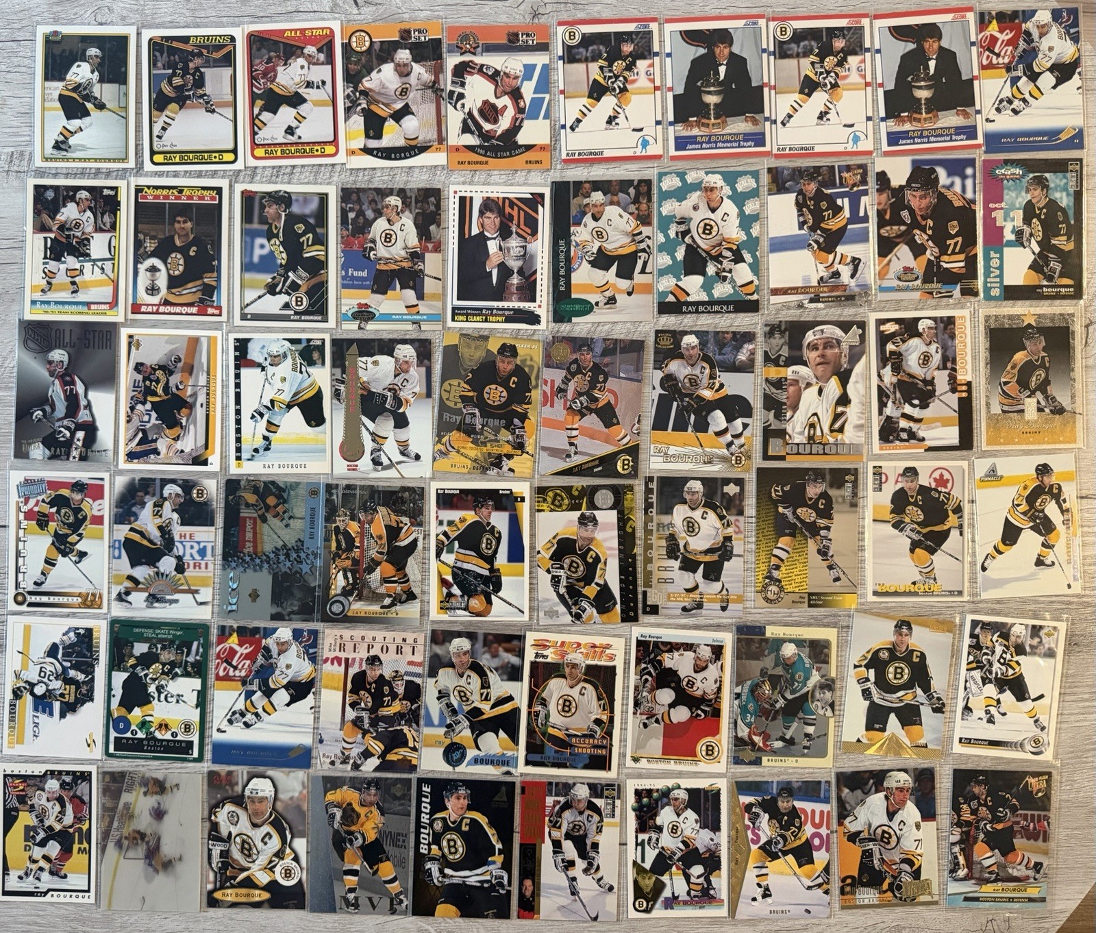 HUGE 110 RAY BOURQUE CARD LOT BRUINS AVALANCHES INSERTS RB01