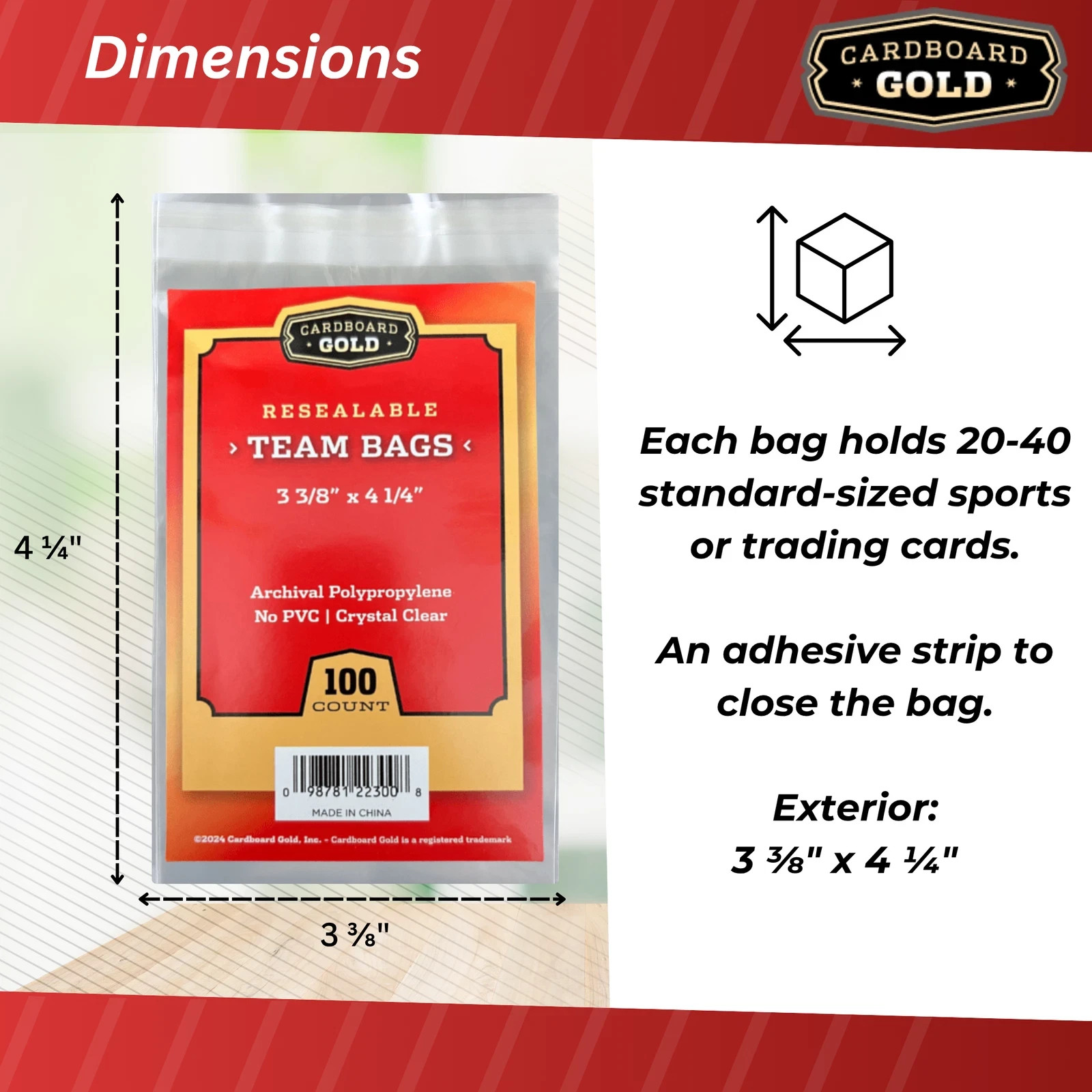 500 (5 Packs) CBG PREMIUM Resealable Ultra Team Bags NEXT GENERATION Pro TB