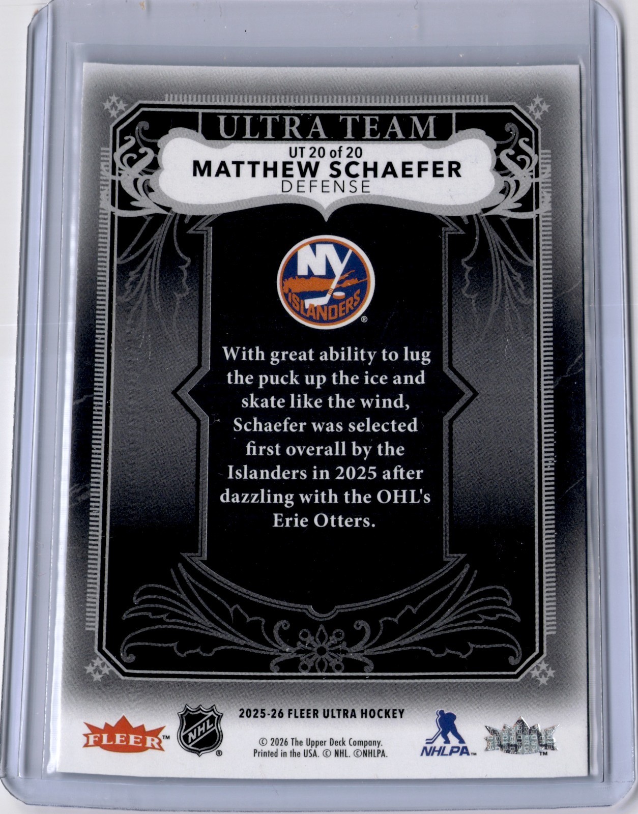 Matthew Schaefer Fleer Ultra – Ultra Team #20 2025-26 Upper Deck [G083]