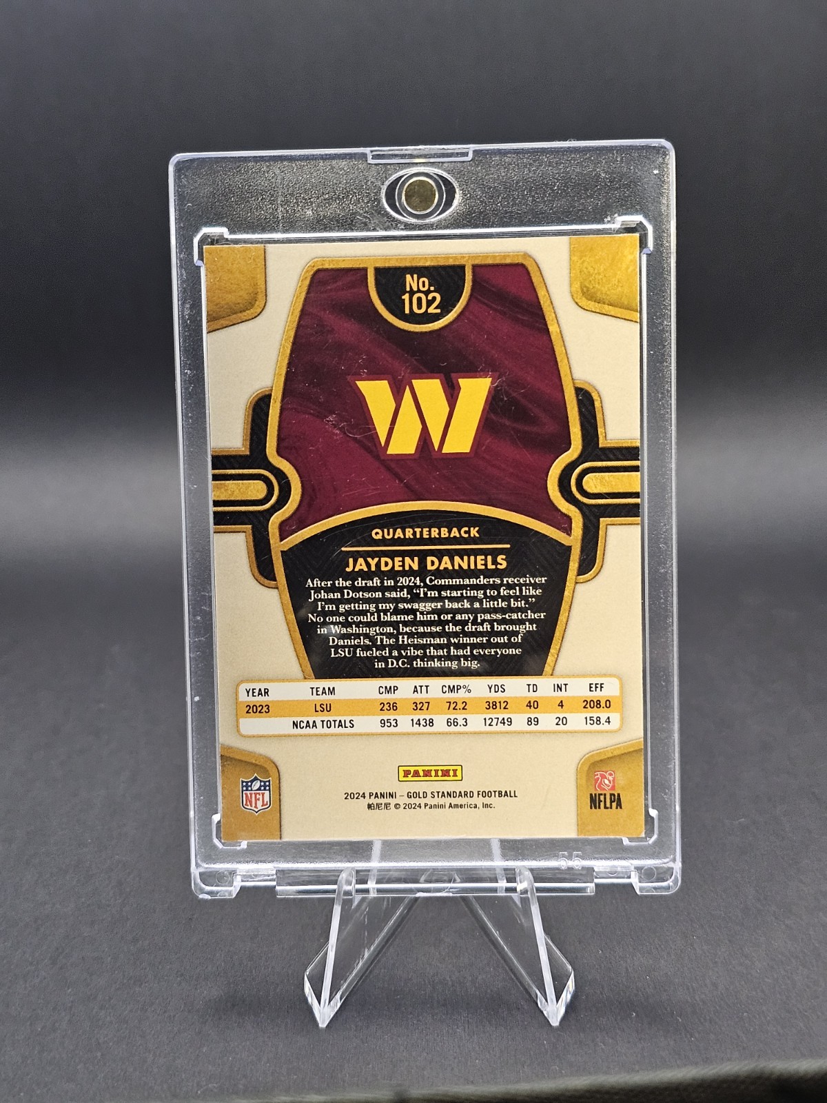 2024 Panini Gold Standard Jayden Daniels RC White Gold /65 #102 – Commanders