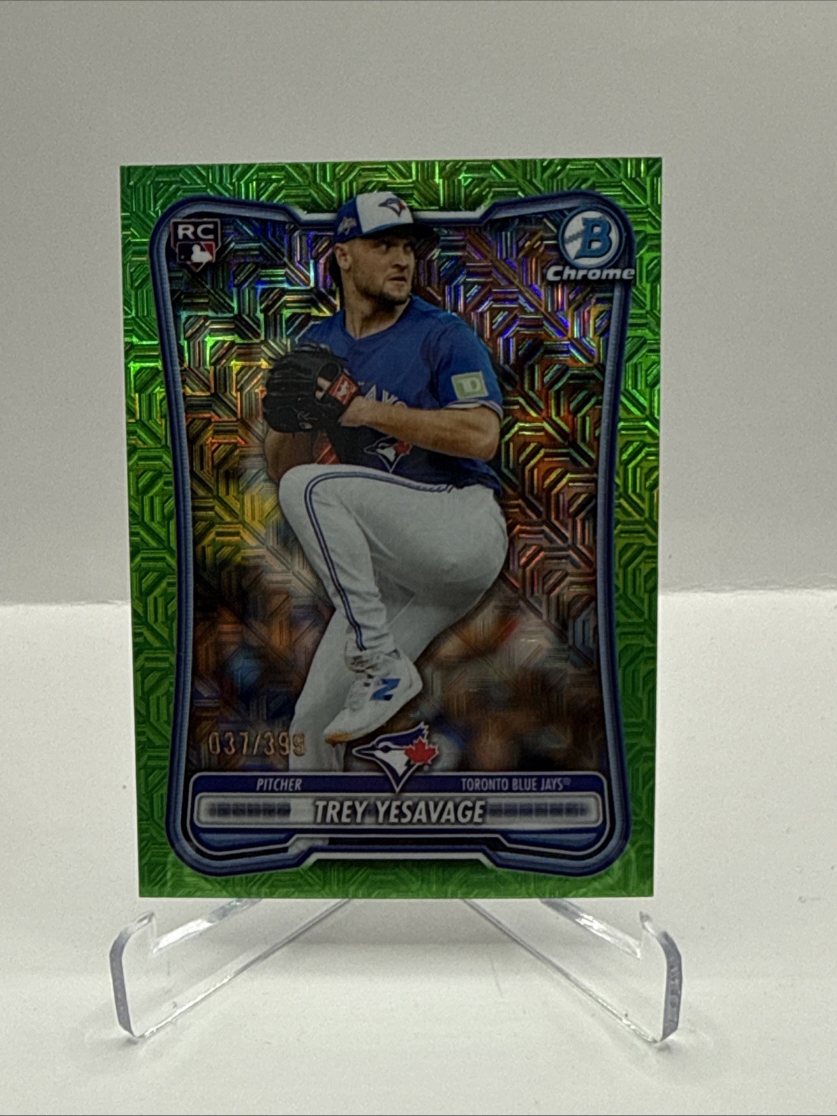 2026 Bowman Trey Yesavage Green Mojo Refractor /399 Rookie Card