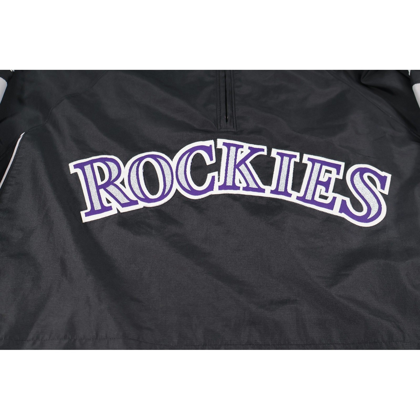 Colorado Rockies Jacket Mens XL Black MLB Baseball Pullover Windbreaker Majestic