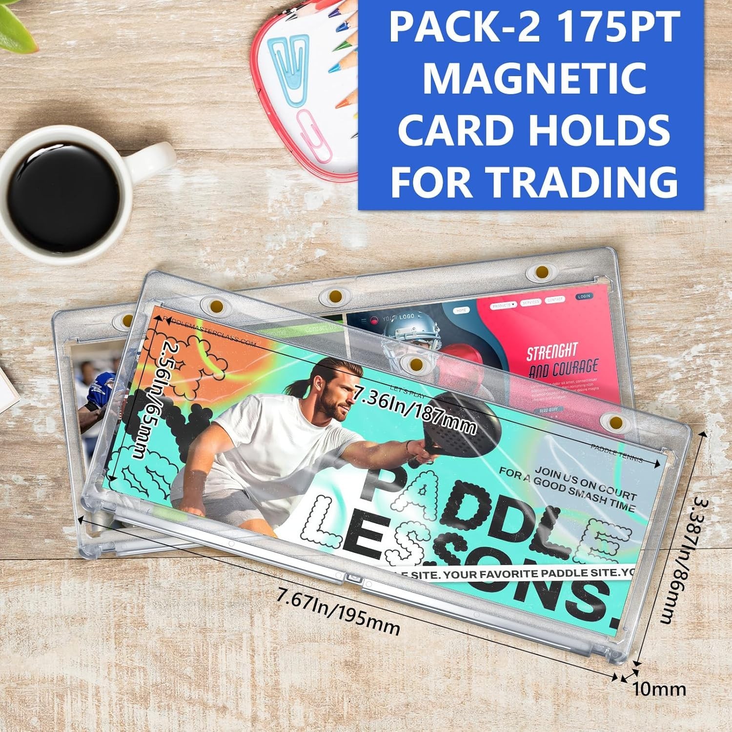 Magnetic Card Holder Horizontal Booklet Card Holder-175PT Magnet Case Trading…