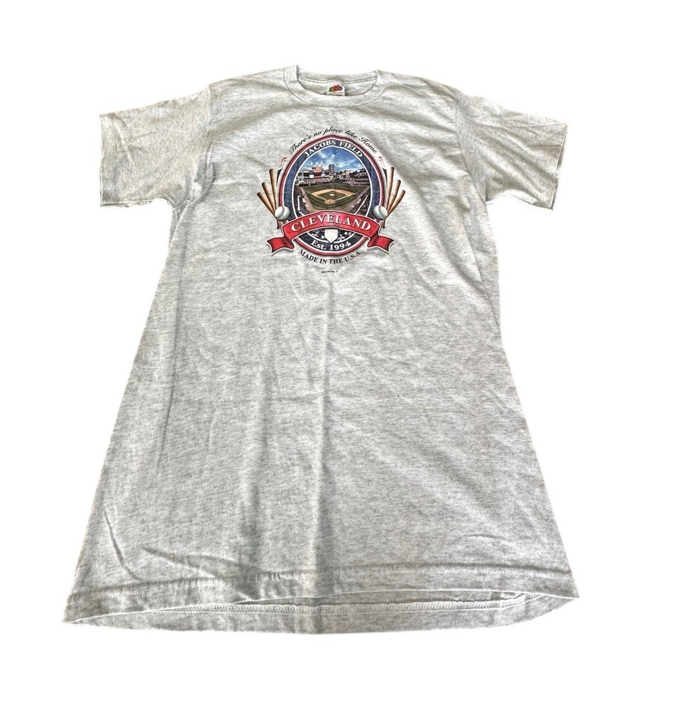 VTG 2002 Cleveland Indians T-Shirt Jacobs Field MLB Baseball Adult Sz L Retro