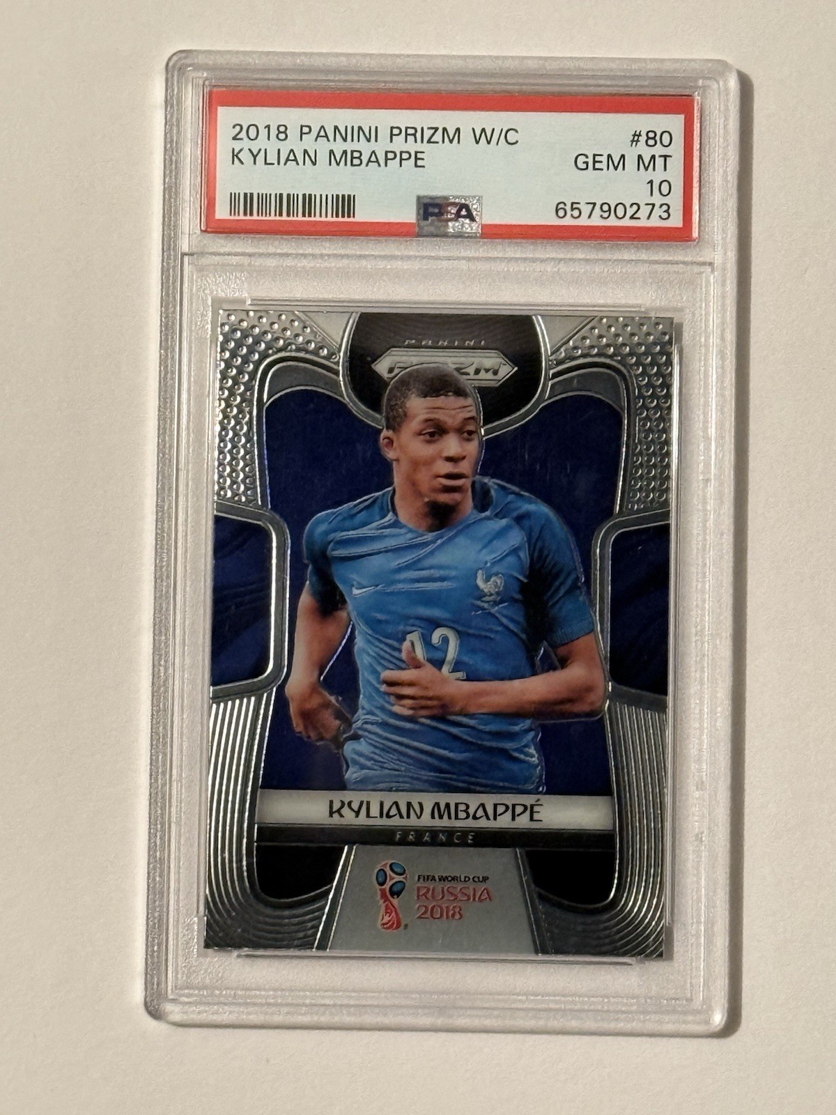 2018 Panini Prizm World Cup Kylian Mbappe Rookie RC #80 PSA 10 World Cup France