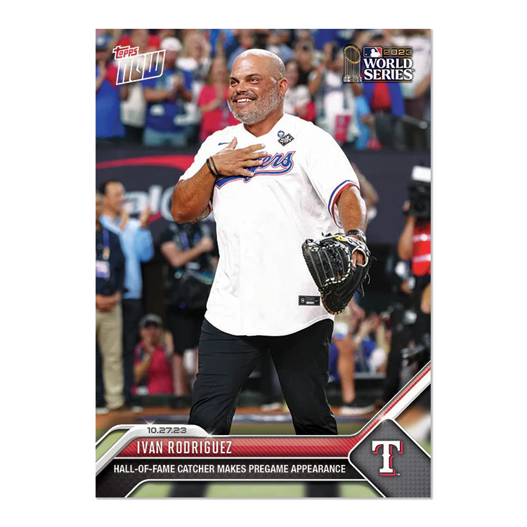 Ivan Rodriguez – 2023 MLB Topps Now Card 1046 – Print Run: 722 Texas Rangers