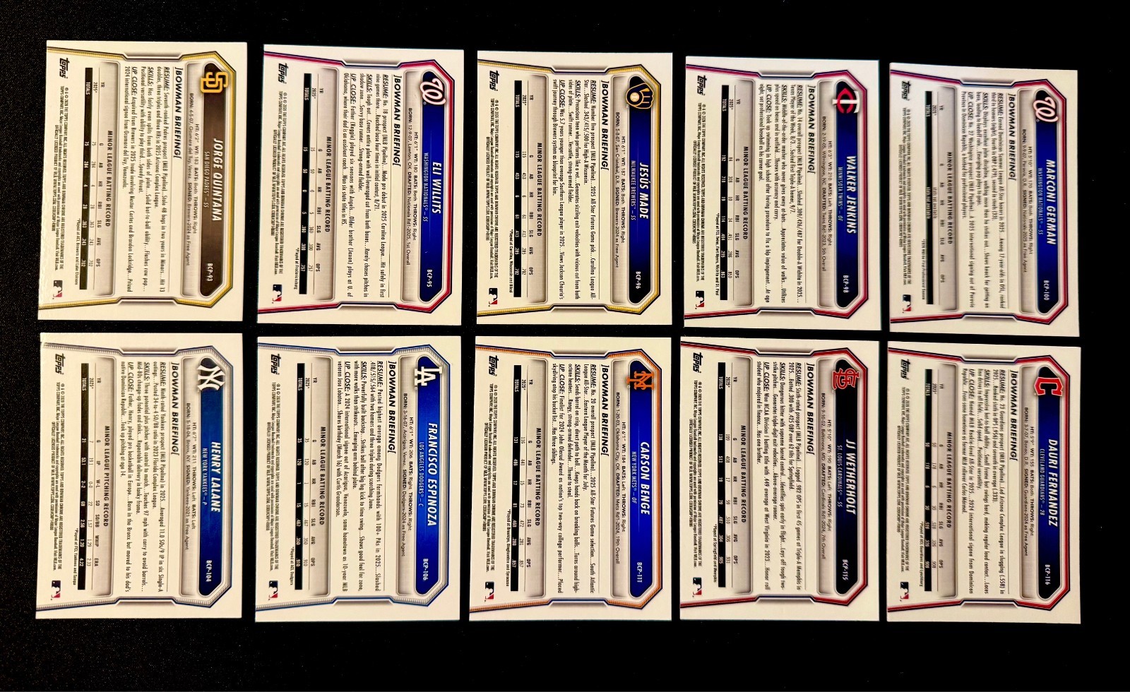 2026 Bowman Chrome Mojo Prospects – Complete 50 card set BCP-1 – BCP-150 🔥🔥