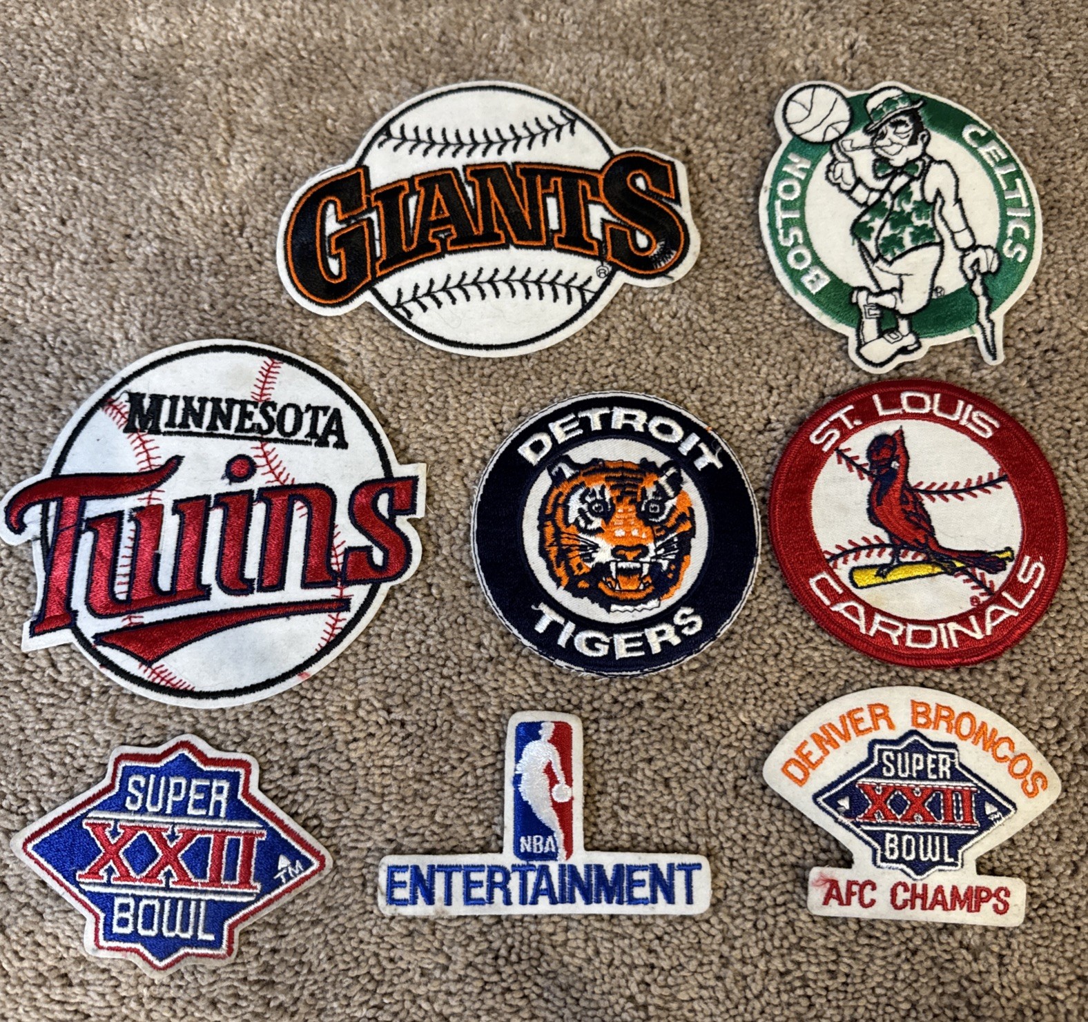 Vintage Sports Iron Patch Lot (8) MLB, NFL, NBA