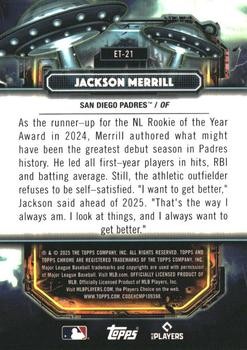 Jackson Merrill 2025 Topps Chrome Cosmic Extraterrestrial Talent #ET-21 Padres