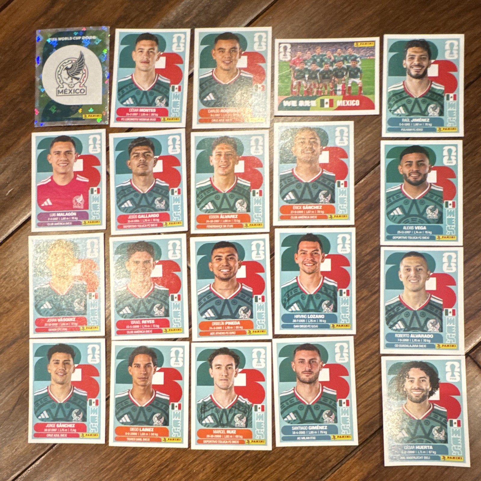 Panini FIFA World Cup 2026 Mexico Sticker Lot 20 MEX 1-20 Foil Hologram