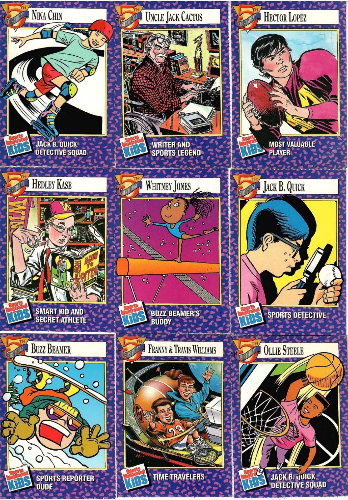Lot Of 9 Sports Illustrated SI For Kids 5th Birthday Sports Cards Series 2 1994