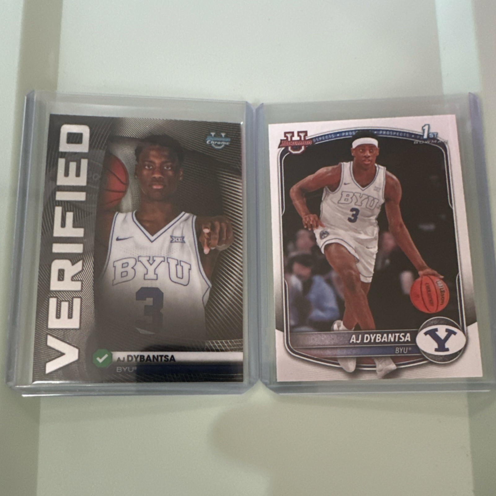 Topps AJ Dybantsa BYU Card Lot 2025 Bowman Verified University #BV-1 #BPP-1 2 C…