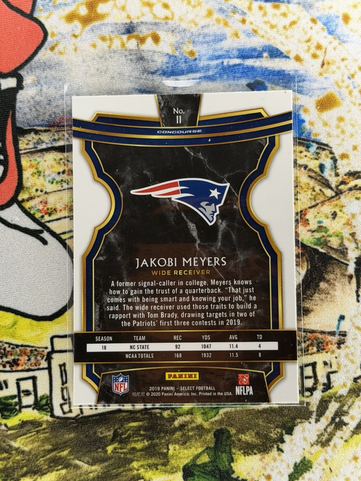 2019 Panini Select #11 Jakobi Meyers – Patriots Jaguars Rookie