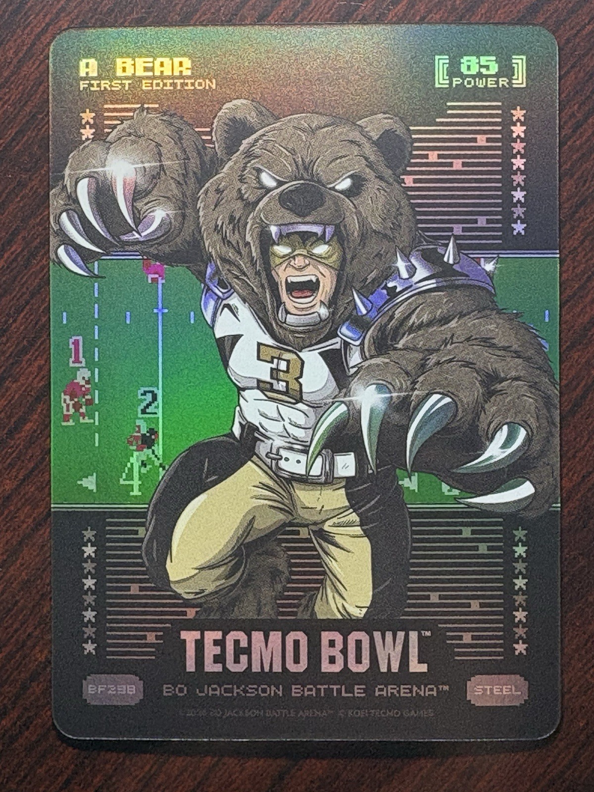 2026 Bo Jackson Battle Arena Tecmo Bowl A Bear Bobby Hebert Steel Battlefoil SP